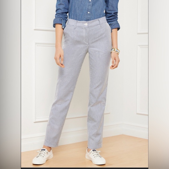 NWT Talbots PERFECT CHINOS - STRIPE SEERSUCKER 6 - Picture 1 of 8